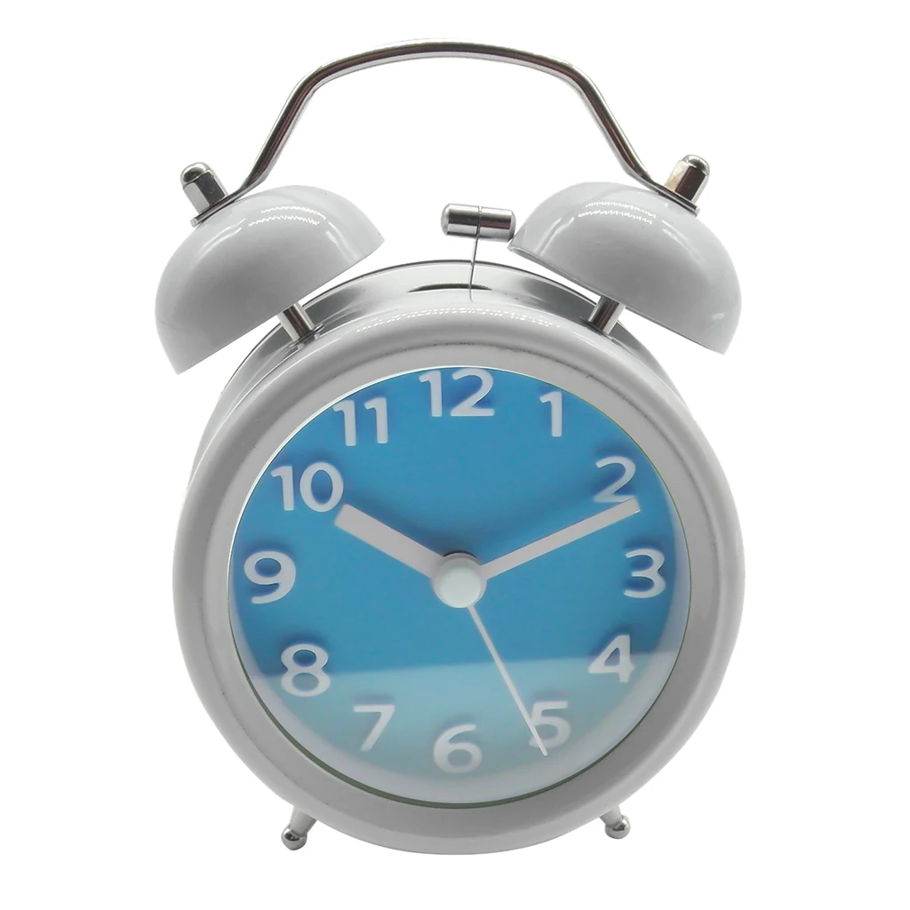 Classic Retro Twin Bell Silent Non-ticking Sweep Quartz Movement Loud Alarm Clock with Night Light for Bedroom Bedside Office