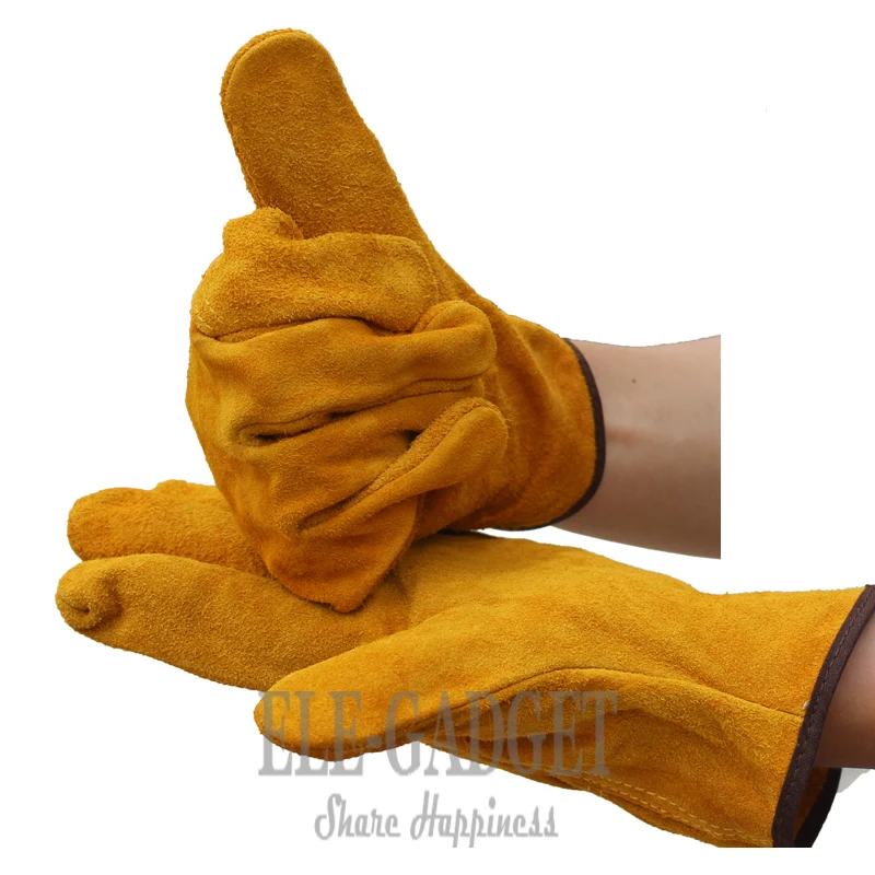 Новые коровья кожа сварщик перчатки анти-тепло Огнестойкие Рабочие защитные перчатки для сварки переноски строитель защита рук