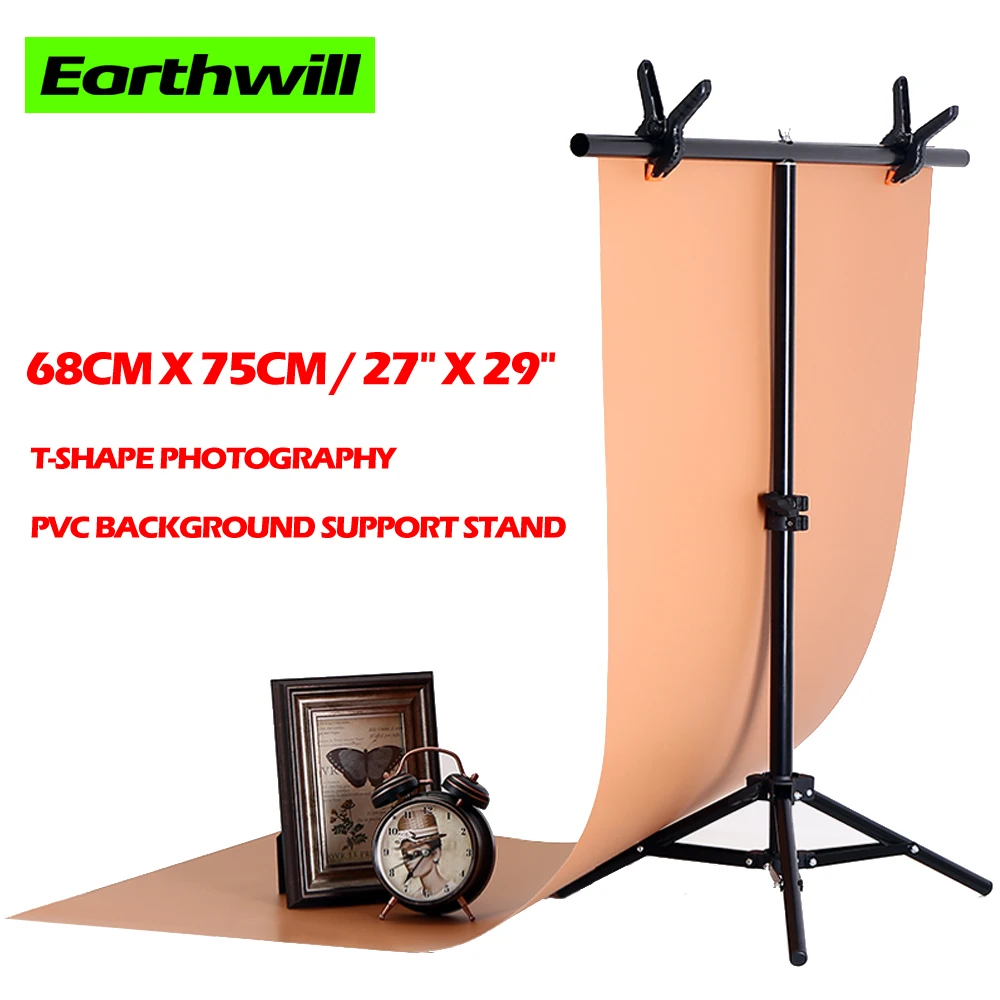 

T-Shape Photography PVC Backdrop Background Support Stand System for PVC Backdrop Paper Kits (68cm x 75cm / 27" x 29")