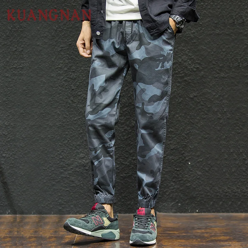 

KUANGNAN Camo Pants Men Jogger Japanese Streetwear Joggers Men Pants Camouflage XXXXL Hip Hop Trousers Men Pants 2019 Spring