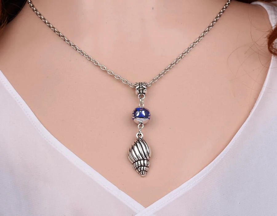 Shell Conch Necklace Pendant Vintage Silver Charm Choker ...