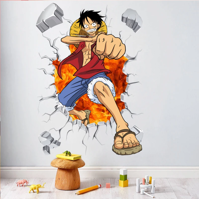 Горячая Распродажа 70*50 см Po one piece Monkey D. Luffy аниме Наклейка 3D визуальный эффект обои наклейка s Mode ST27