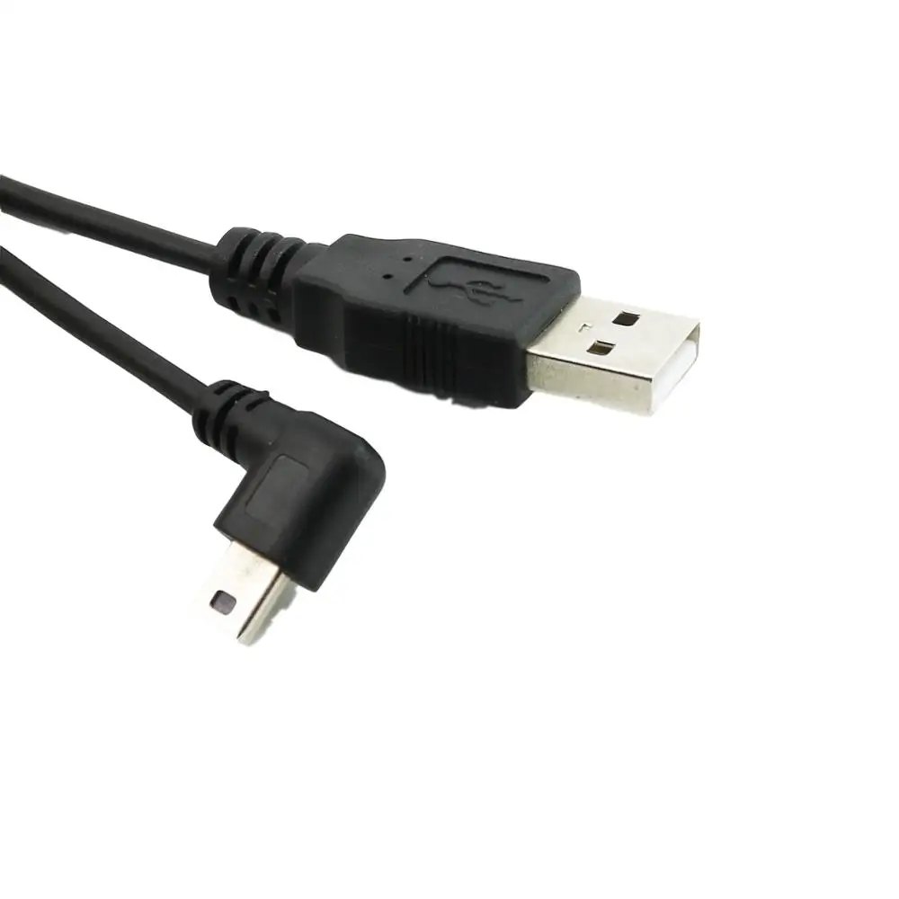 1 шт. USB 2,0 A папа-мини-usb 5-контактный прямоугольный 90 градусов Спиральный Кабель-адаптер 5 футов