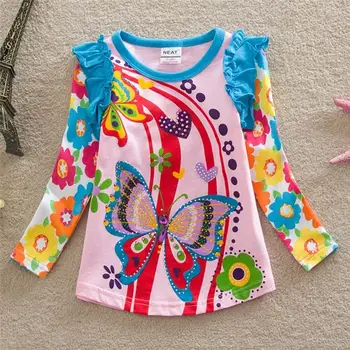VIKITA Kids T shirt for Girls Girls Flower t-shirt Long Sleeve Tops Girls T Shirt Children Clothing Autumn Winter Kids Wear 6