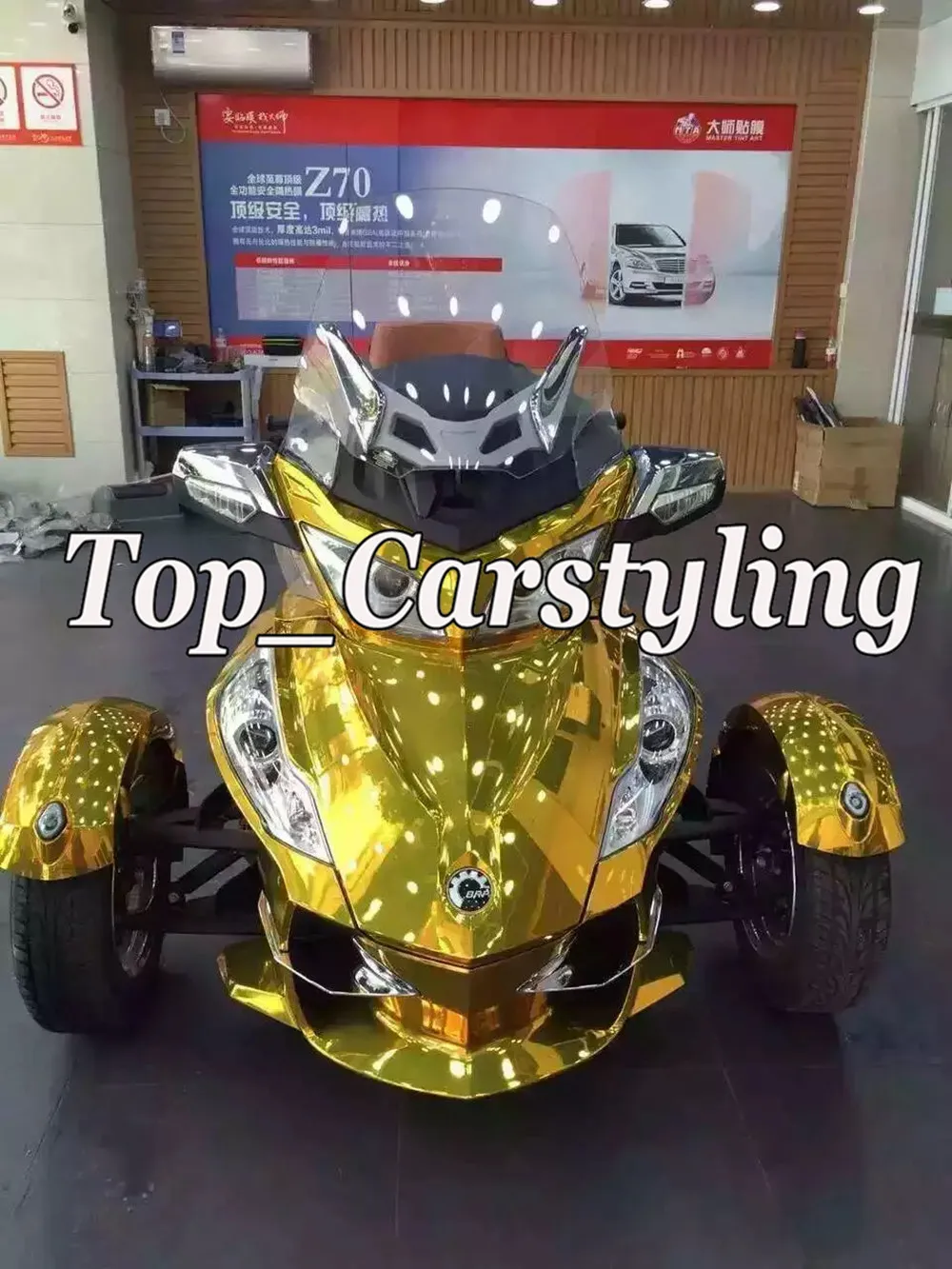 chrome gloss gold mirror chrome gold stm car wrapping vinyl film (7)