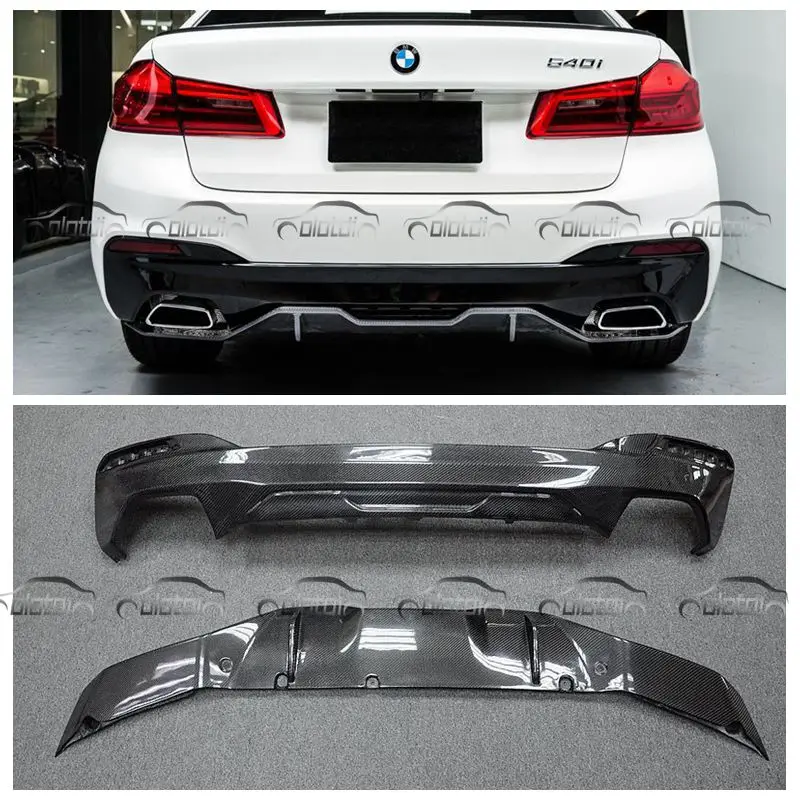 

G30 Rear Lip Carbon Fiber Car Styling MP Style Bumper Spoiler Protector for BMW G30 G38 5 Series 2017- 2pcs / set
