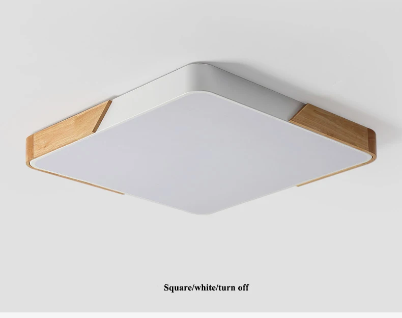 Liga de Carvalho Conduziu a Lâmpada do Teto Luzes de Teto Sala de Estar Luz de Teto Nordic Quadrado Multicolor Pode Ser Escurecido Levou Quarto Levou Luminárias 13 Nordic praça liga multicolorido led luzes de