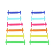 12 шт./упак. новые унисекс для взрослых для Спортивного Бега шнурки без завязок; шнурки из эластичного силикона; подходят ко всем кроссовкам; ремешки 8 цветов