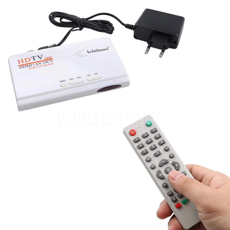 Цифровой наземный ресивер Kebidumei HD TV 1080p HDMI + AV выход USB2.0 DVB T2 ТВ приставка|tv box|set-top
