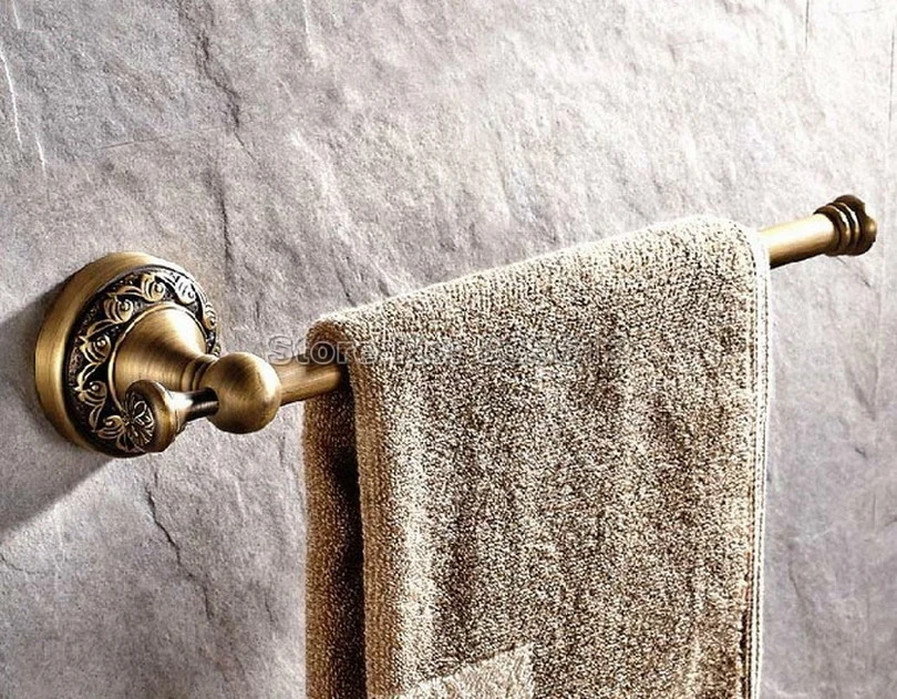 Bathroom Accessory Wall Mounted Antique Brass Single Towel Rack Holder