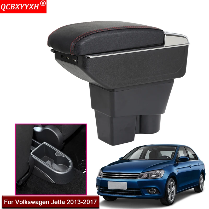 

Car Styling ABS Car Seat Armrest Box Center Console Storage Box Holder Case Auto Accessories Fit For Volkswagen Jetta 2013-2017