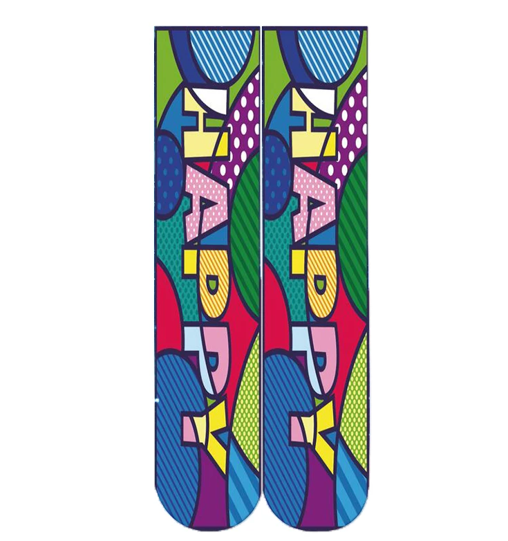 RUBU, весна-осень, новые милые прямые носки с 3D принтом, женские длинные носки, Харадзюку, художественные носки с принтом для женщин, 7VB176 - Цвет: 8