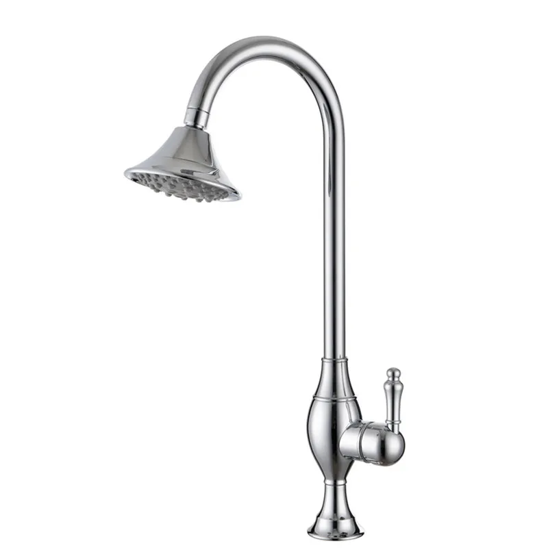 Kitchen Sink Faucets Brass Kitchen Mixer Tap Single Handle Hot & Cold Kitchen Crane Gold/Chrome Rotating Deck Mounted Faucet Kitchen Sink Faucets Brass Kitchen Mixer Tap Single Handle Hot & Cold Kitchen Crane Gold/Chrome Rotating Deck Mounted Faucet