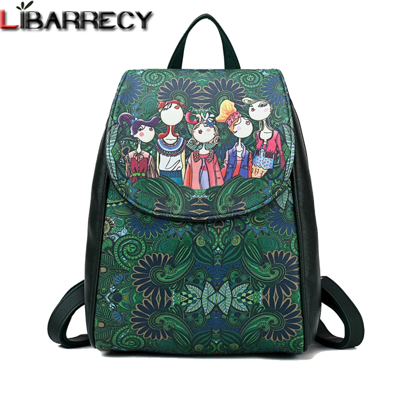 

Fashion Cartoon Printing Women Backpack Cute Small Backpack for Girls Brand Leather Backpacks Simple Shoulder Bag Mochila 2018