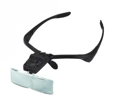 1.0X 1.5X 2.0X 2.5X 3.5X 2 LED light headband glasses Magnifier microscope magnifying glass loupe 9892B (5pcs/lot)