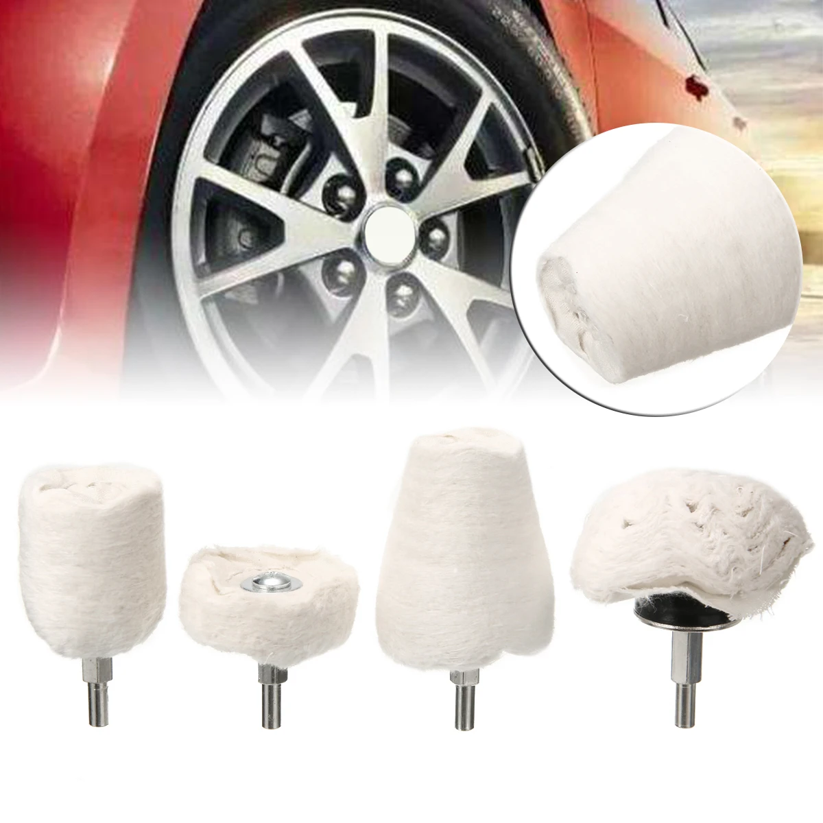 

4PCS Cotton Cloth Wheel Polishing Buffer Pads Car Polishing Wheel Attachment Polishing Buffing Tool Kit Polishing Buffer