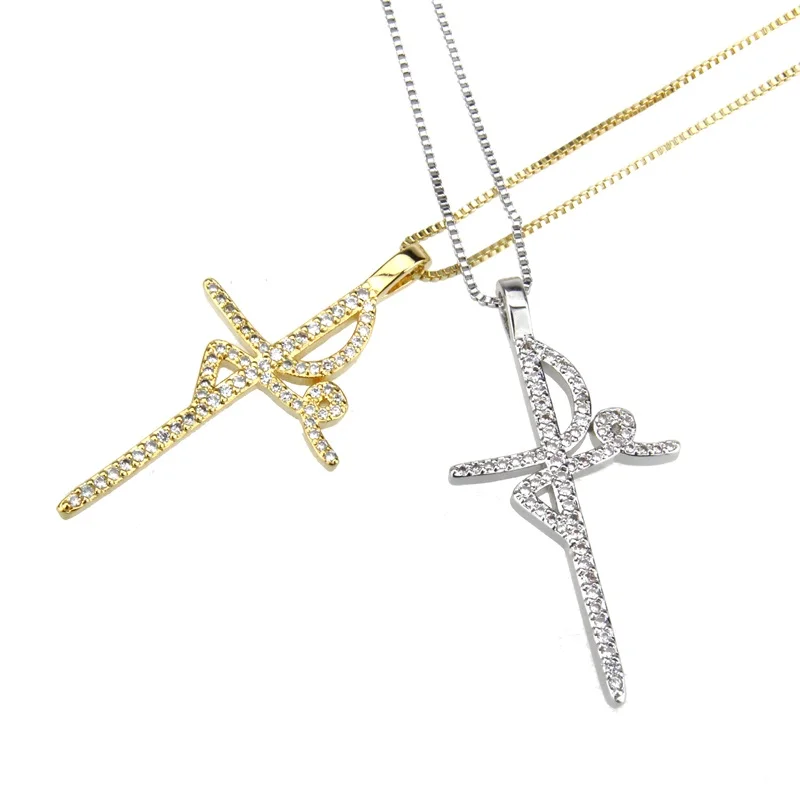 SUNSLL золото/серебро Цвет Медь Белый кубический цирконий классический крест кулон ожерелье для женщин ювелирные изделия подарок Вечерние