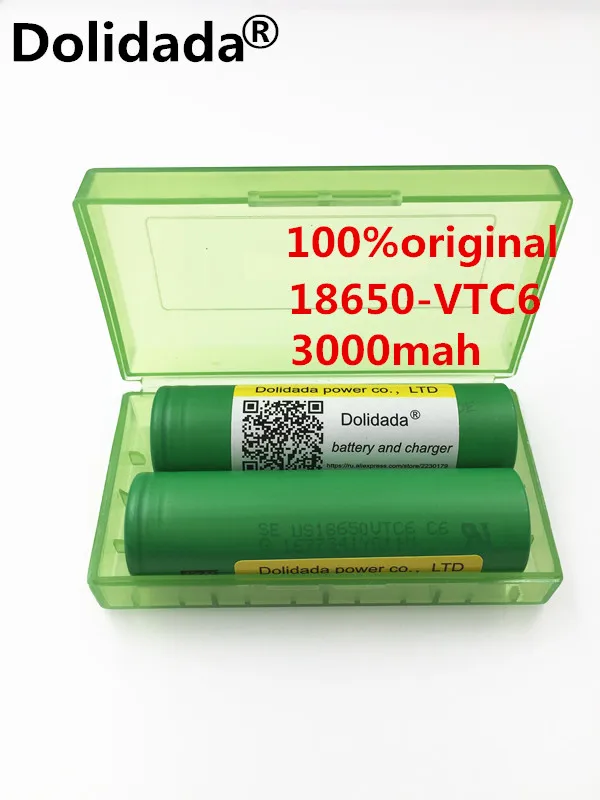 

Dolidada 100% Original 3.6V US18650 battery VTC6 For 18650 3000mAh 30A for Electronic cigarette power battery