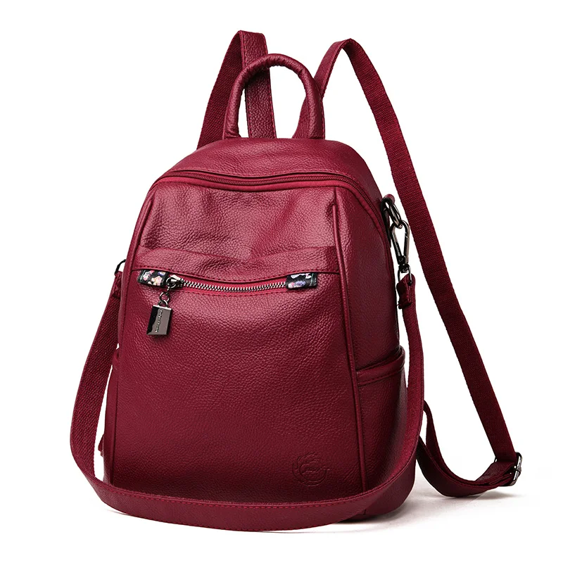 

Leather Backpack For Women Large Capacity School Bag For Girls Casual Shoulders Travel Bags High Quality Mochilas Mujer 2019