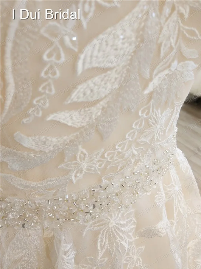 V шеи Линия свадебное платье пол Длина кружева аппликация бисером пояса свадебное платье