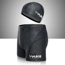 Sharkskin профессиональные мужские шорты для плавания с шапкой, водонепроницаемые спортивные плавки для соревнований, тренировочный купальный костюм, одежда для плавания размера плюс