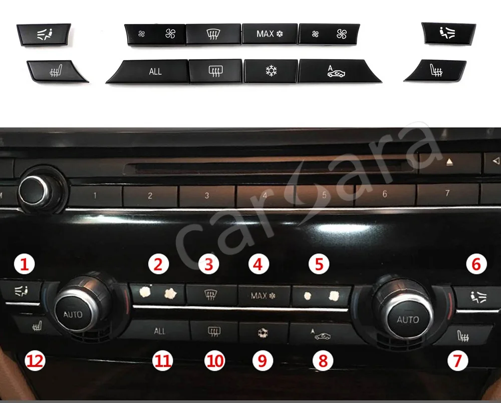 

AC Air Conditioning Switch Button Cover Replacement for B MW Low/Middle/High End 5 Series /5 Series GT / 6 Series / 7 Series