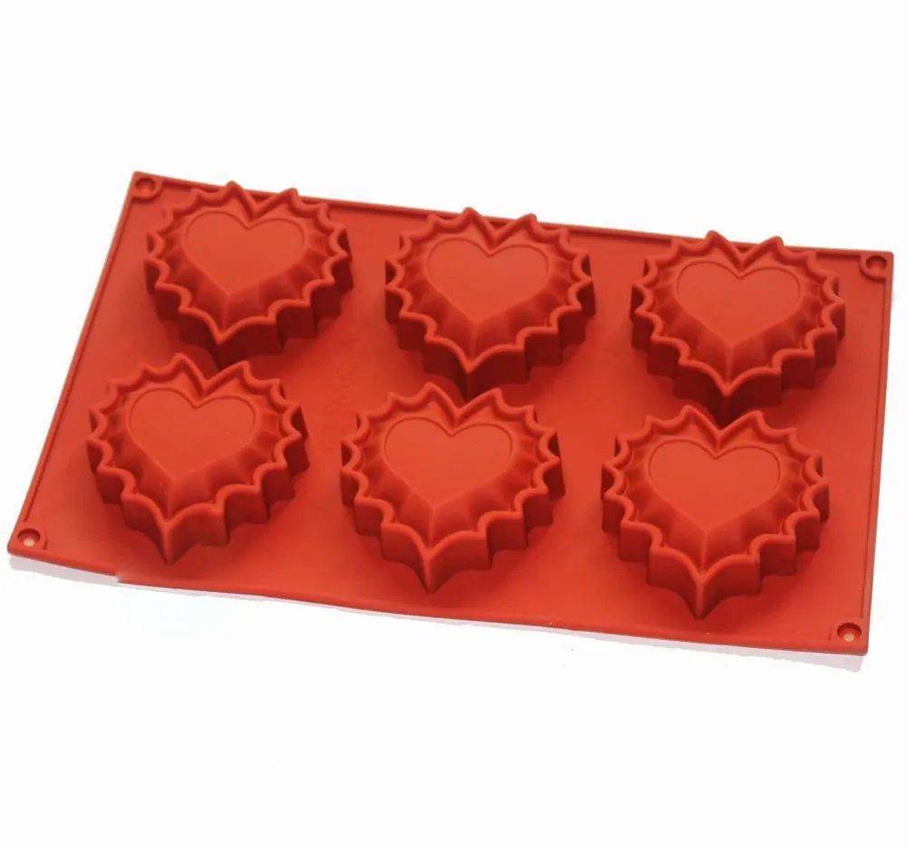 6 Cavity Heart Silicone Mold