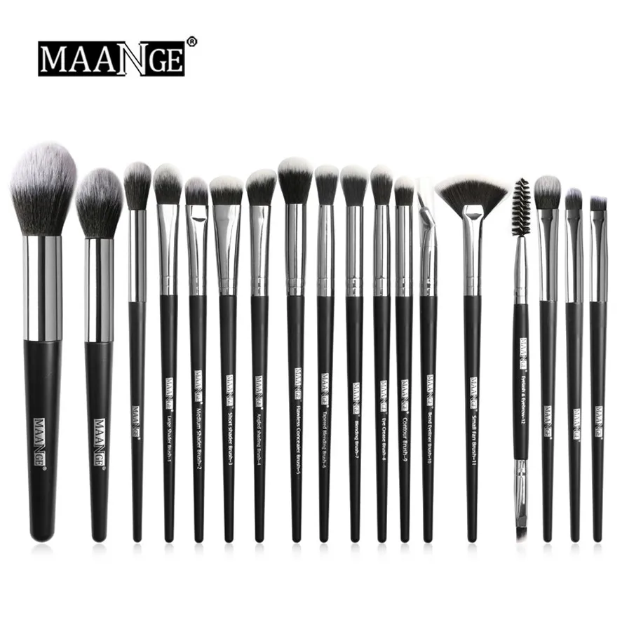 New Multifunctional Makeup Brush Set MAANGE 18PCS Cosmetic Wooden Eyebrow Eyeshadow Brushes Foundation Tool 0327#30 | Красота и