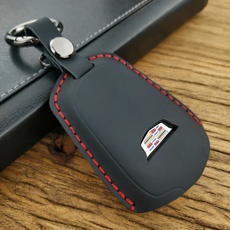 Handmade suede leather for the Cadillac all-in-one keychain key case Y-197