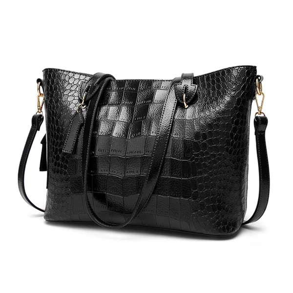 HJPHOEBAG сумка Брендовая женская сумка из крокодиловой кожи Модная сумка-шоппер Женская Роскошная Сумка через плечо сумка YC030 - Цвет: black