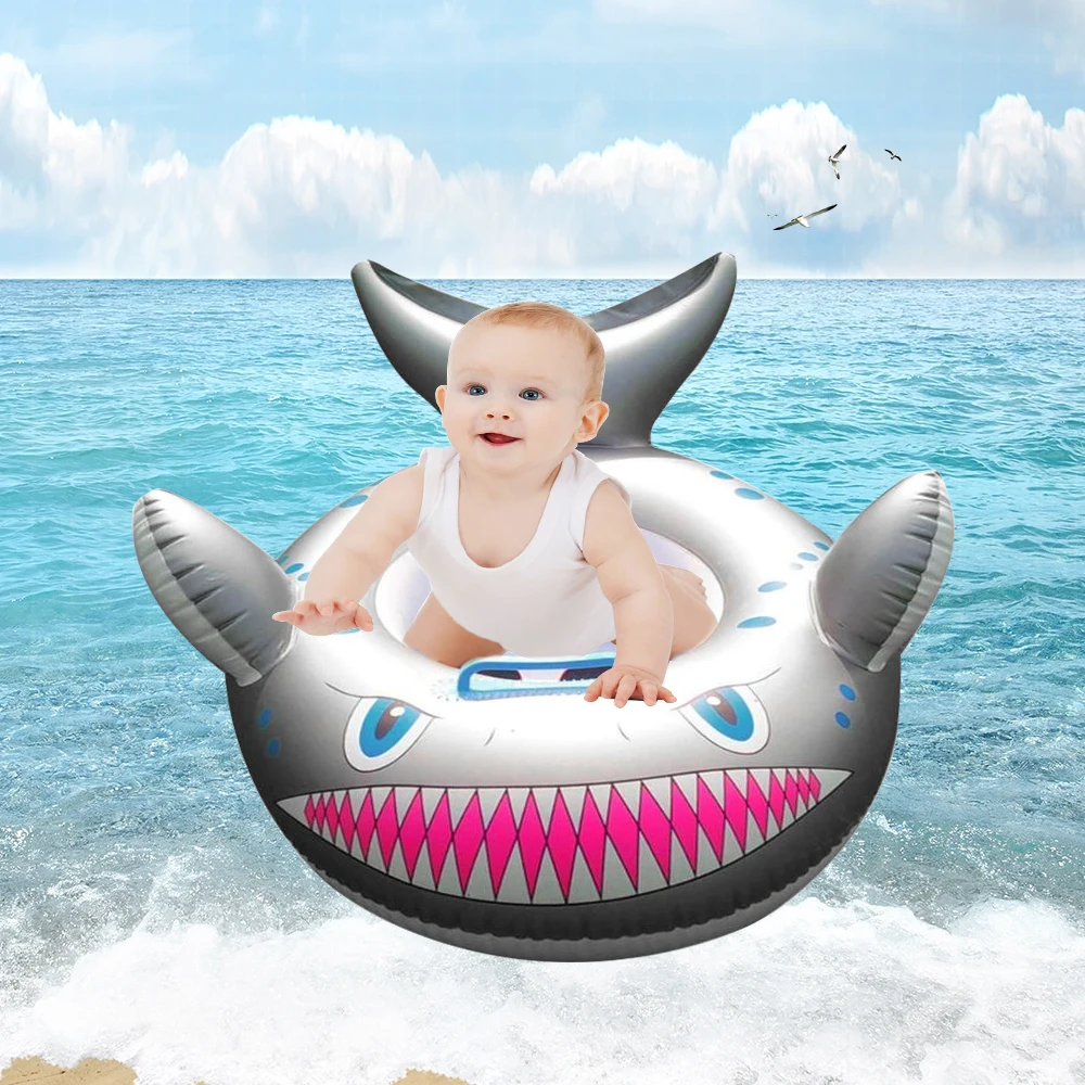 

Cartoon Shark Inflatable Baby Swimming Ring Toddler Neck Float Circle Seat