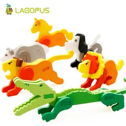 Lagopus 3D пазл Деревянные Животные головоломки игрушки для детей игра-головоломка обучающая DIY Детская игрушка ручной работы подарок для детей