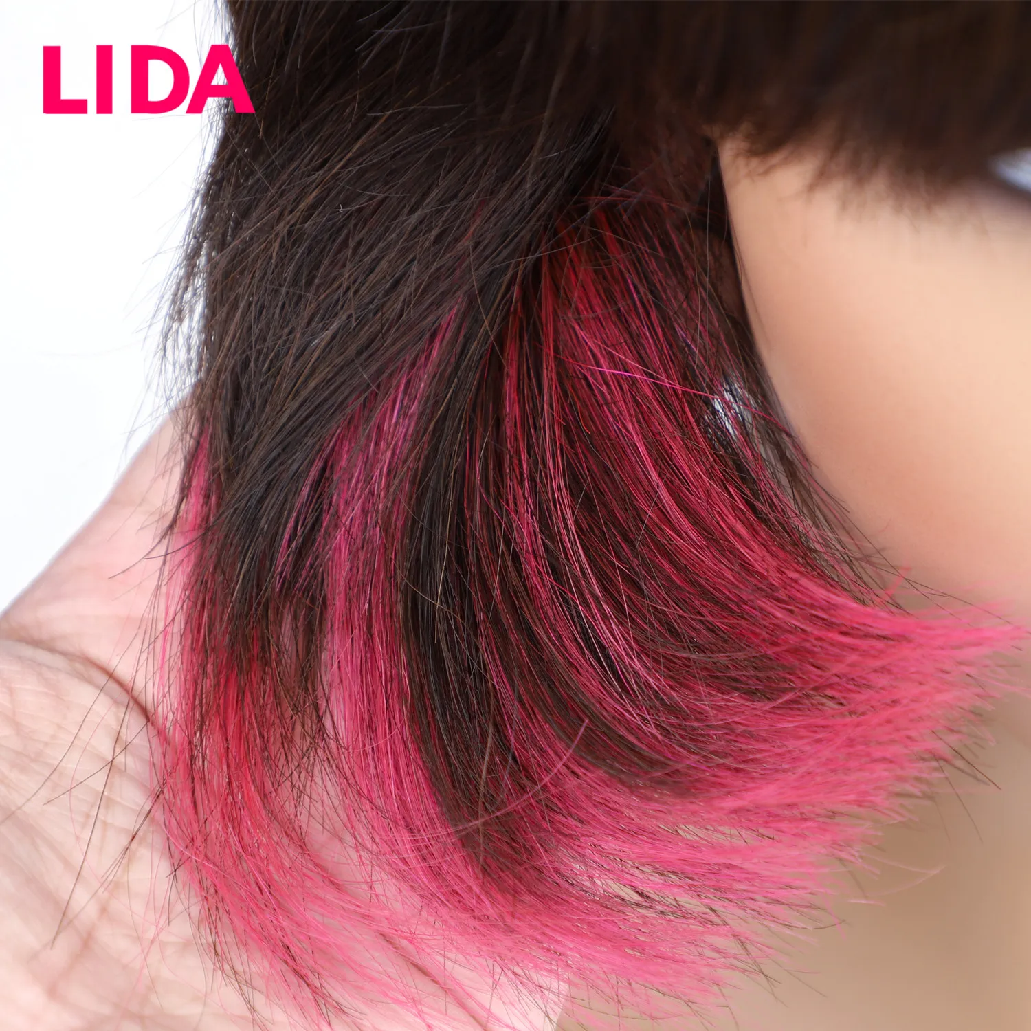 LIDA Human Hair Wigs Fashion Straight BOB Wig for Girls Brazilian Non Remy 150% Density Short Wigs Hand Made Top Part