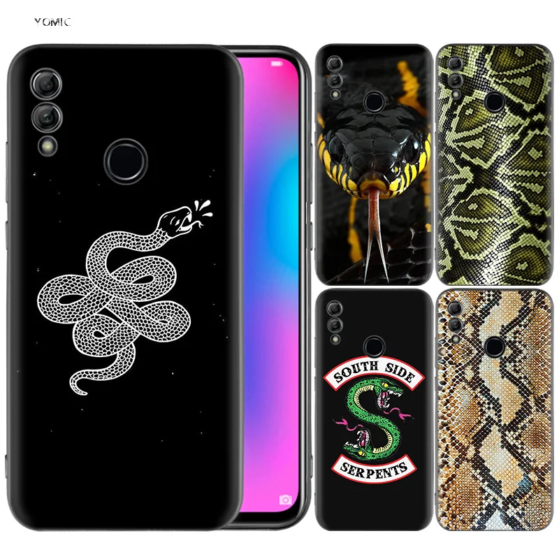 

Silicone Cover Case for Huawei Honor 10 9 Lite 8X 8C 8A Y6 Y7 Y9 7A Pro Prime 7C 2018 2019 V20 Dark Snake Mole Catcher Serpent