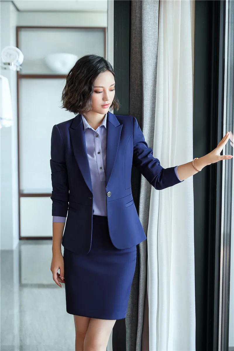 Female Work Business Womens Skirt Suits Set For Women Blazer Office