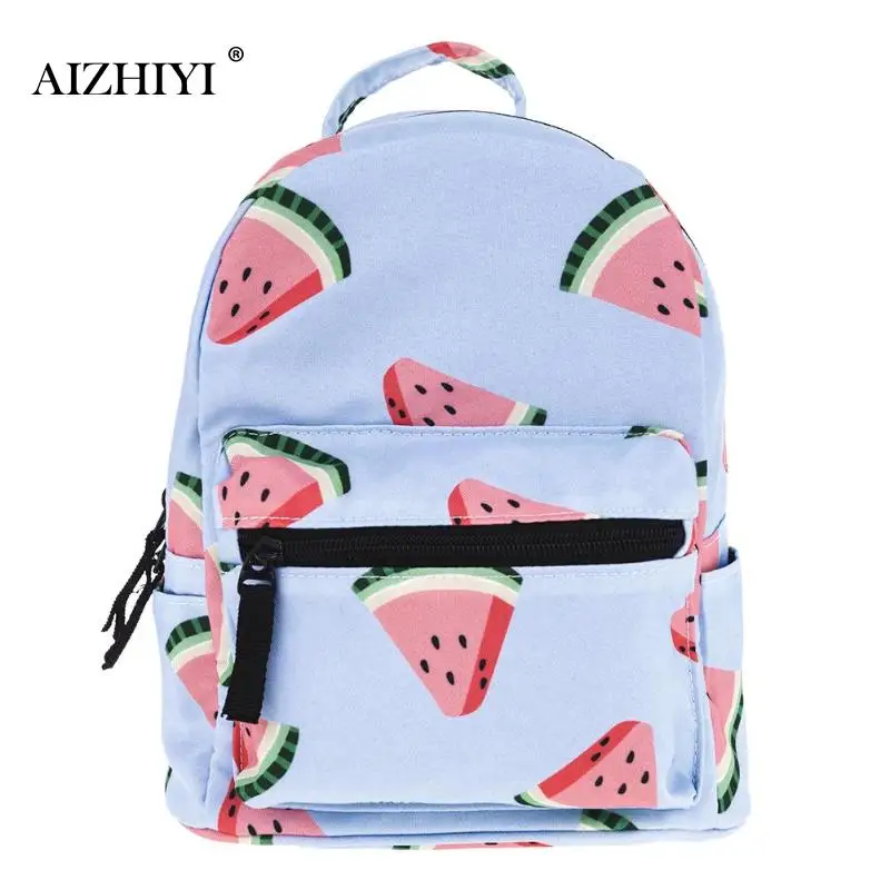 

2018 Summer New Women Mini Backpacks Creative Kids 3D Watermelon Printed Shoulder Schoolbags Girls Casual Street Travel Bags