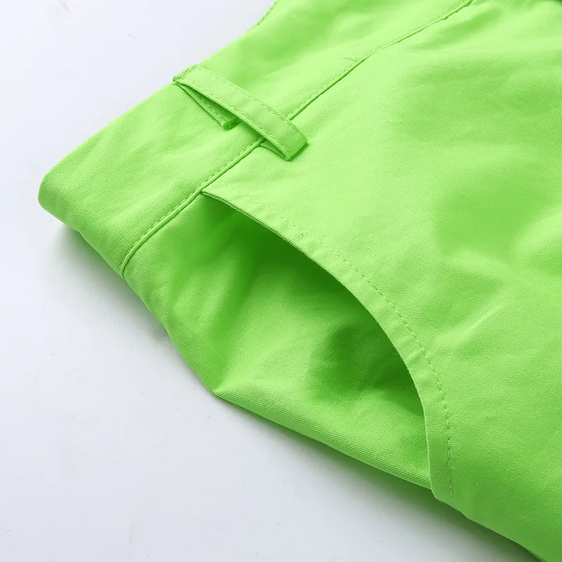 Женские штаны-шаровары в стиле хип-хоп с высокой талией, свободные спортивные штаны, неоновые зеленые женские уличные повседневные штаны с карманами