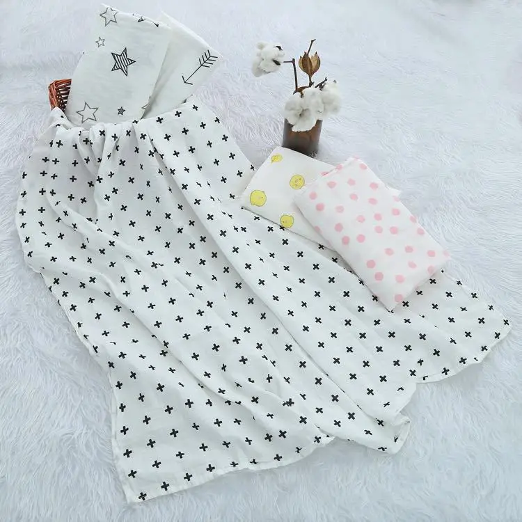 Двойное газовое детское одеяло из муслина обертывание пеленок хлопок мультфильм 10 цветов детское одеяло s новорожденный бамбуковый муслин одеяло s 112x120 см