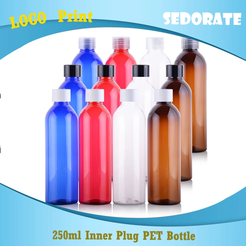 Sedorate 30 pcs/Lot 250ML Inner Plug Screw Lid PET Big Bottles Empty Plastic Refillable Bottle Shampoo Containers LW028 | Красота и