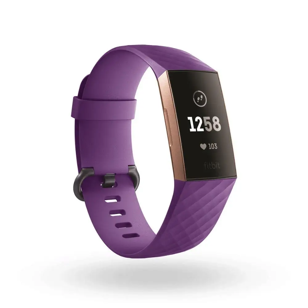 Прочный ремешок на запястье для Fitbit Charge 3 Ленточные ремешки для Fitbit Charge3 часы силиконовый ремень Fit Bit Charge 3 аксессуары для браслетов - Цвет: purple