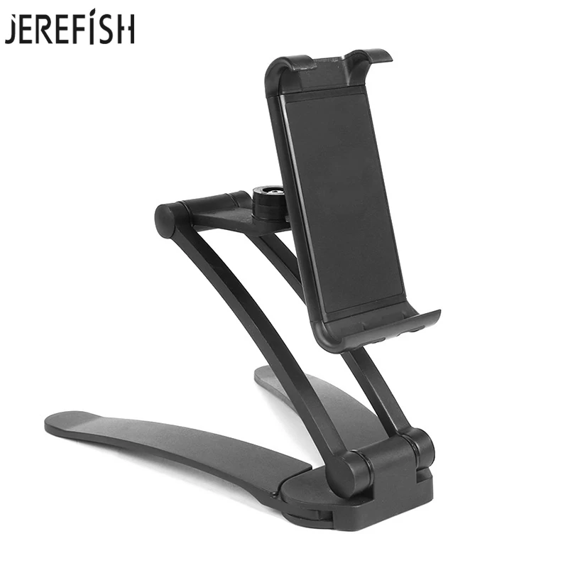 JEREFISH обновленный планшет держатель для телефона 2 в 1 кухонный стол регулируемый держатель подходит для 19 см до 24 см ширина планшета мобильный телефон - Цвет: BLACK