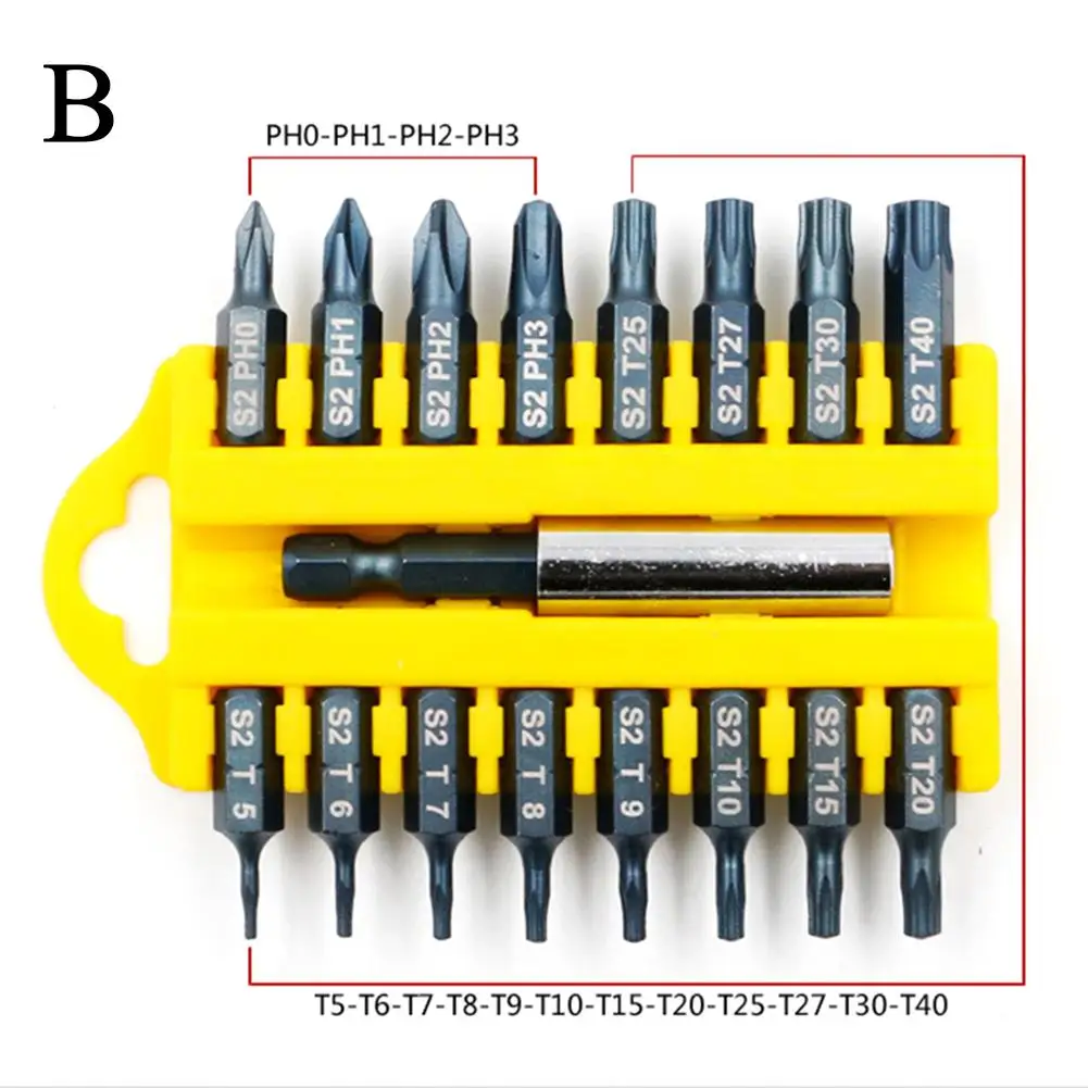 Горячая 17 шт. магнитный держатель электрическая отвертка Набор бит для электроинструментов - Цвет: Grey