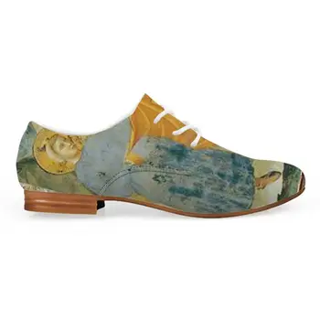 

Synthetic Leisure Leather Men Lace-up Shoes Madonna and Jesus Painting Art Print Oxfords Customizable Shoes Man Platform Shoes