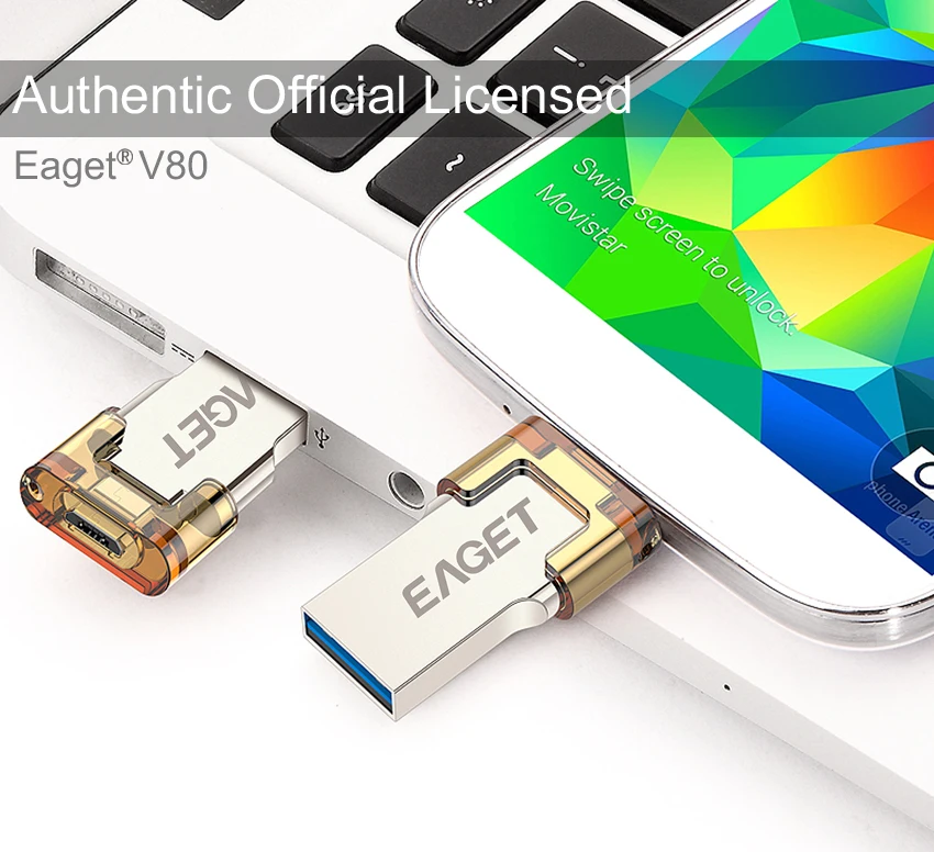 EAGET V80 Официальный 16 Г 32 64 Смартфон USB 3.0 Flash Drive флэш-Накопитель Micro Stick Двойной