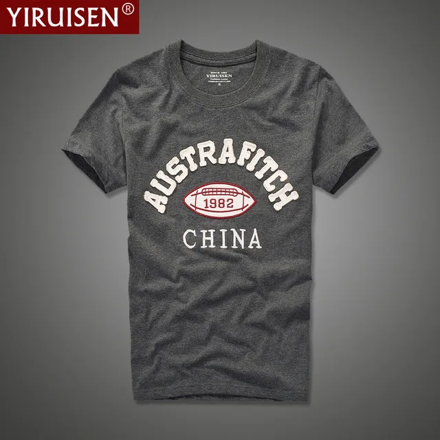 YiRuiSen брендовая мужская одежда, футболка с коротким рукавом, хлопок, круглый вырез, модная футболка с буквенным принтом, мужские летние повседневные футболки - Цвет: 6815