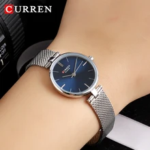 Mulher Relógio CURREN 2019 Marca de Luxo Sliver Malha de Aço Inoxidável Relógios de Quartzo Das Senhoras Casual Relógio de Pulso Lady Montre Femme