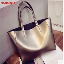 famous Brand women silver bags Leather handbag female Messenger bag Ladies Large composite bag Shopping Shoulder