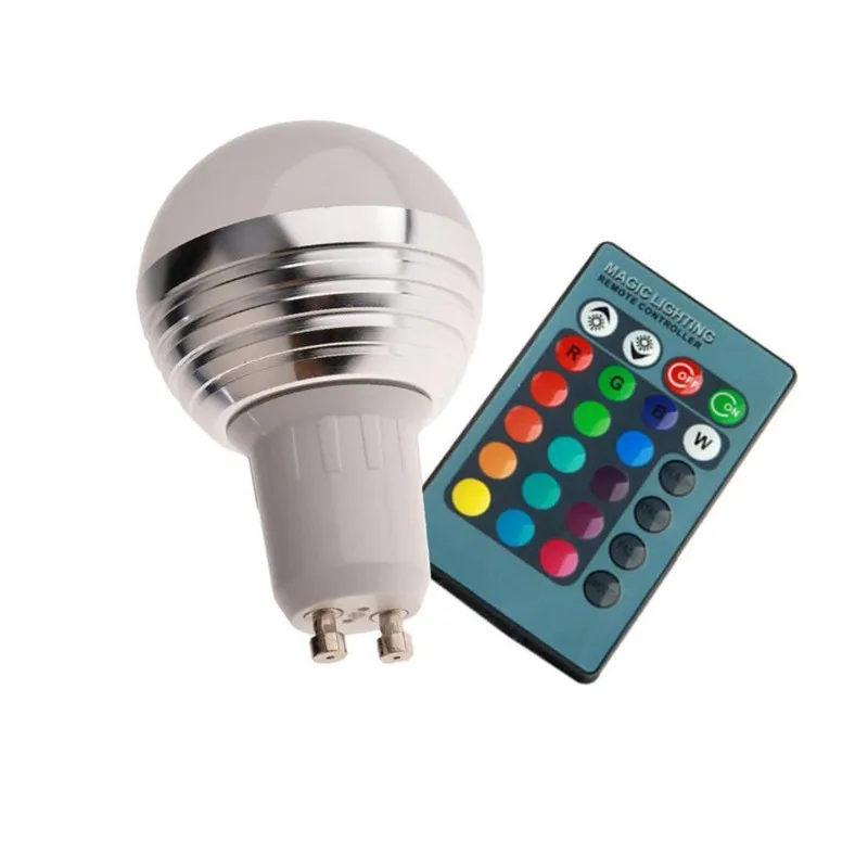 Высокое качество GU10 16 Цвета изменяя RGB LED лампа 3 Вт 110 В/220 В rgb светодиодные лампы прожектор с Дистанционное управление Бесплатная доставка