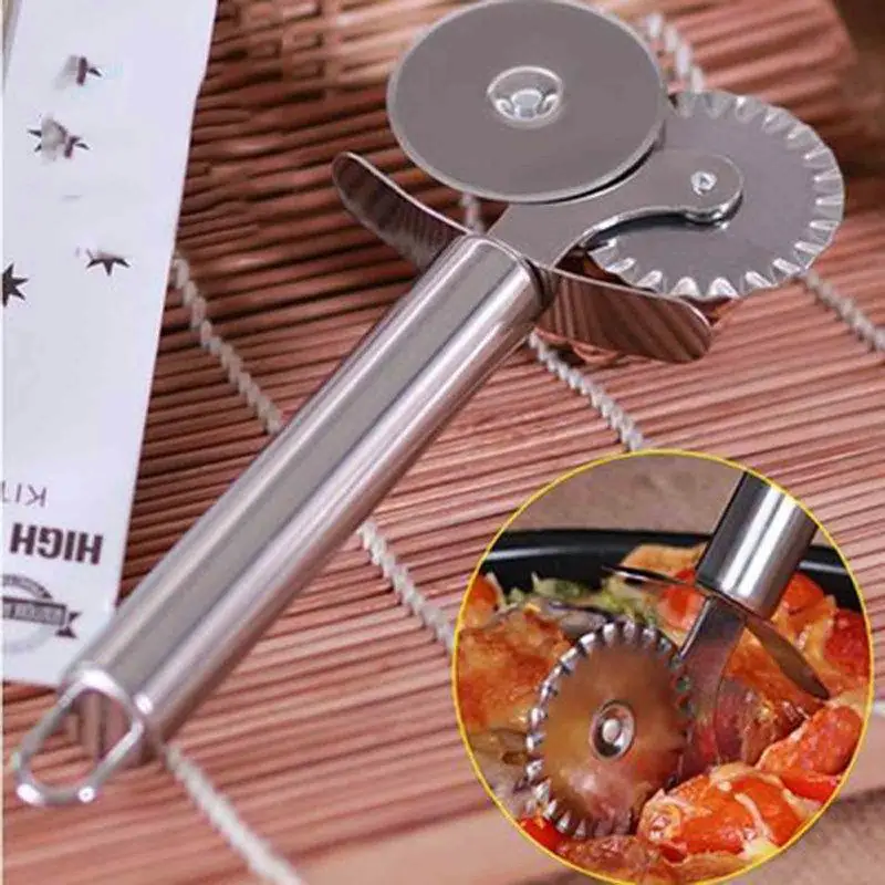 Multifunction Stainless Steel Pizza Cutter Pastry Wheel Slicer Pizza