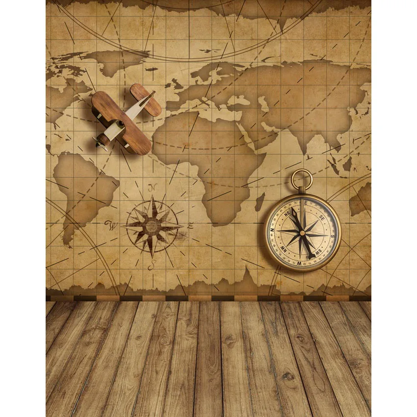 

Sailing map photo backgrounds fabric vintage cmpass photography backdrops for kids photo studio props camera fotografia